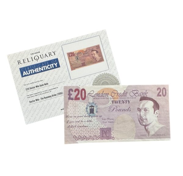 Doctor Who - Production Made Prop 20 Pounds Bank Note / Money from the Runaway Bride David Tennant