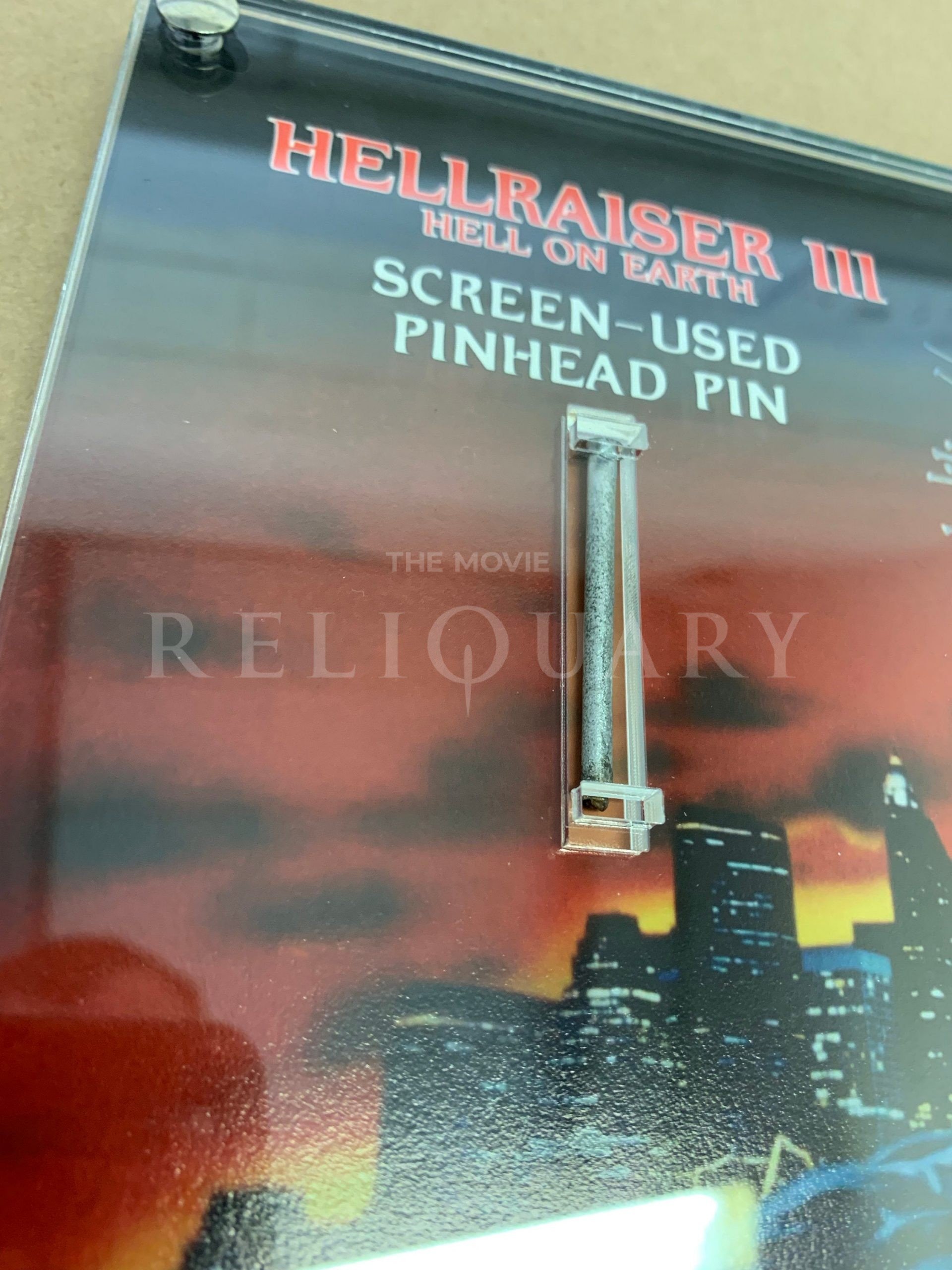 HELLRAISER 3 HELL ON EARTH SCREEN-USED PINHEAD PIN REMOVED FROM PROSTHETIC - Image 2