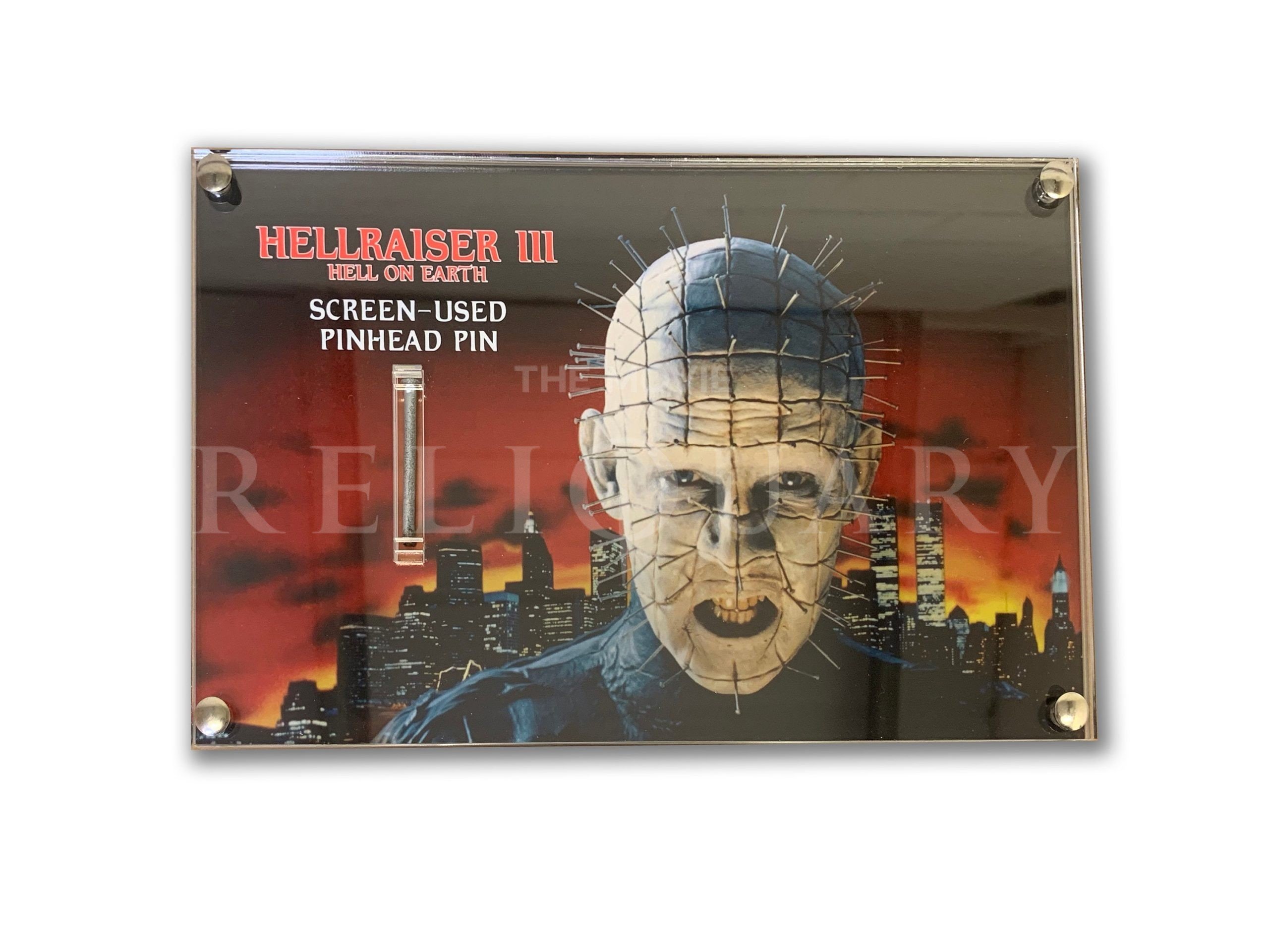 HELLRAISER 3 HELL ON EARTH SCREEN-USED PINHEAD PIN REMOVED FROM PROSTHETIC